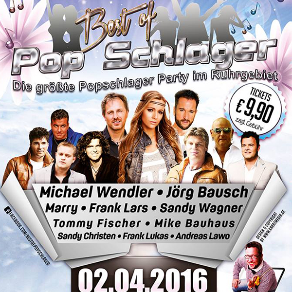 Best of Popschlager geht in die 6te Runde: Am Samstag (den 02.04.2016) findet Best of Popschlager in der Turbinenhalle Oberhausen statt!
